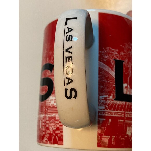 STARBUCKS 2002 Skyline Series LAS VEGAS Sin City Red Coffee Mug RARE - Picture 4 of 7